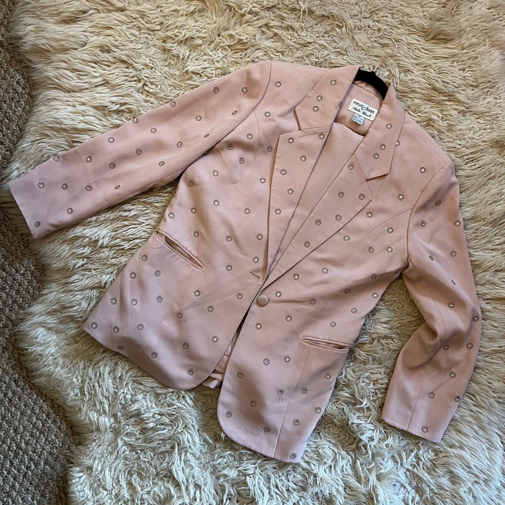 Vintage 90s Embellished Blush Suit
